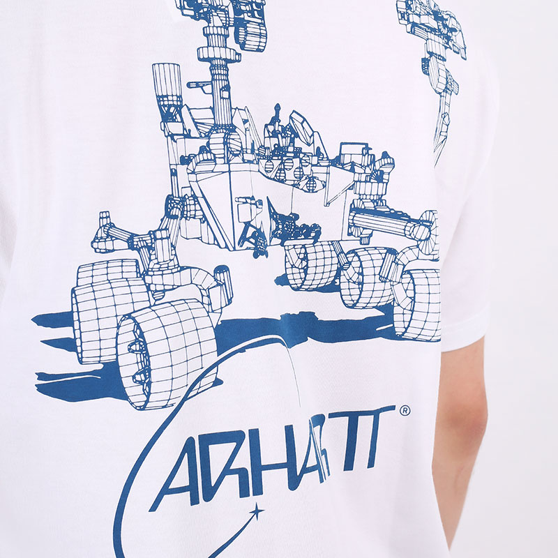 мужская белая футболка Carhartt WIP S/S Orbit T-Shirt I029928-white/blue - цена, описание, фото 5